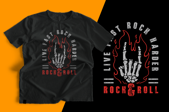 Hand Skeleton Rock Ro Graphics & Print Templates
