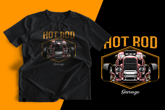 Hot Rod T-Shirt Graphics for Print Templates