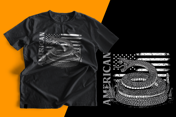 Snake American Graphics: A Print Template Review for T-Shirt Design