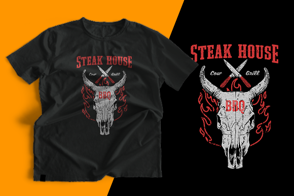 Steak House T-Shirt Graphics & Print Template