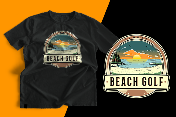 T-Shirt Design Beach Golf: Graphics for Print Templates
