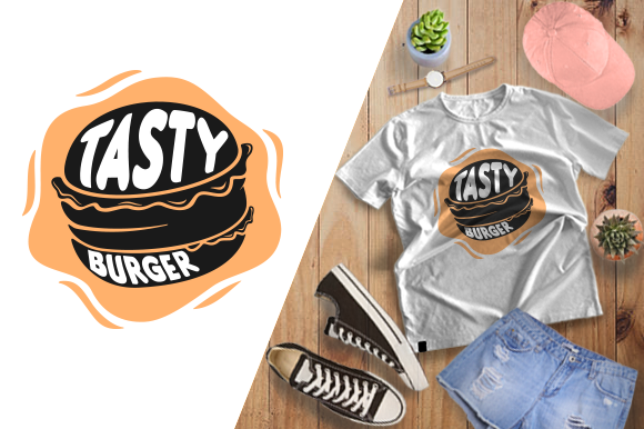 Tasty Burger T-shirt: Graphics & Print Template Review
